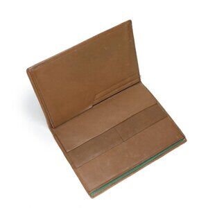 Vintage Leather Passport Travel Wallet Brown Lined Vacation Holiday Classic